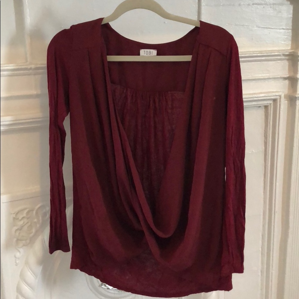 Maroon open chest top